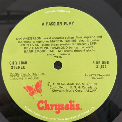 Jethro Tull A Passion Play 1973 Vinyl Pursuit Inc