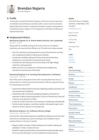 24 Mechanical Engineer Resumes & CV Examples + Guide