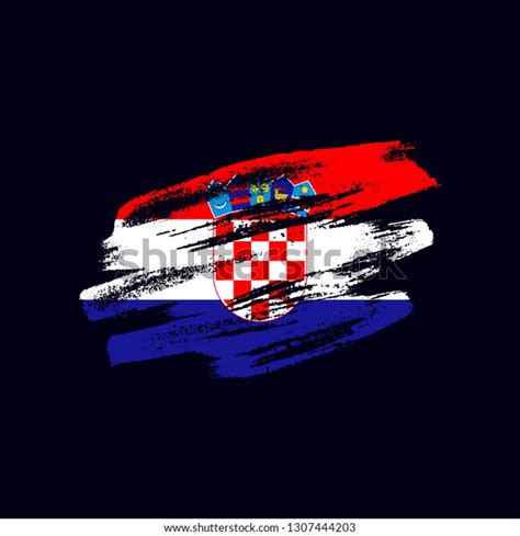 Grunge Textured Croatian Flag Vector Brush Stock Vector (Royalty Free ...