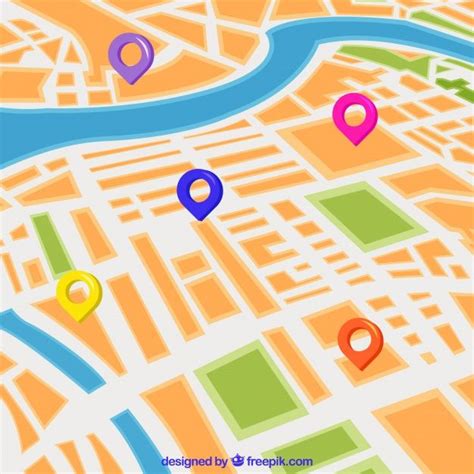 Free Vector Road Map With Pointers In Flat Style Vector Free O