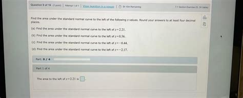 Solved Find The Area Under The Standard Normal Curve To The Chegg