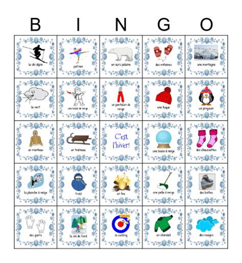 C Est L Hiver Bingo Card