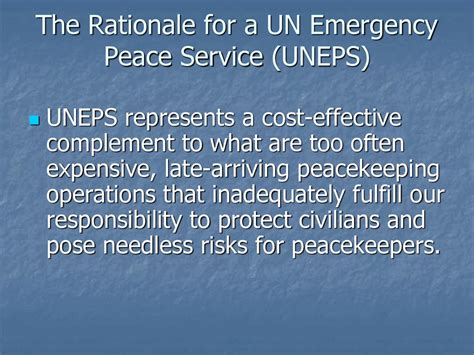 The Rationale For A Un Emergency Peace Service Uneps Ppt Download