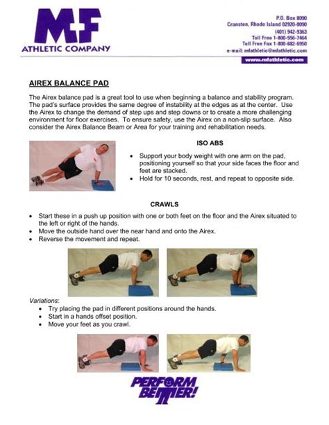 Airex Balance Pad Training Exercises (PDF) - Perform Better