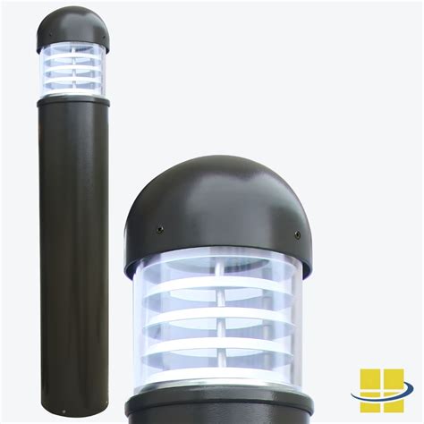 W Led Round Dome Top Bollard Light Louvers