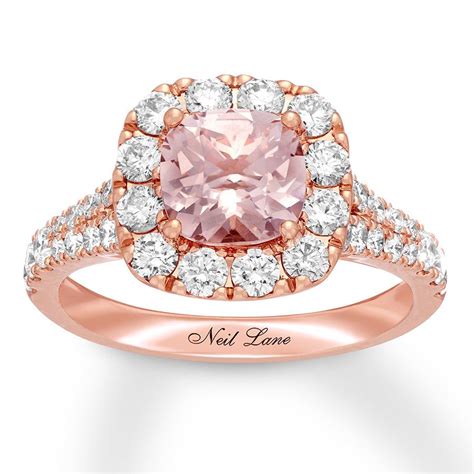 Neil Lane Morganite Ring 1 1 4 Ct Tw Diamonds 14k Rose Gold 1… Pink