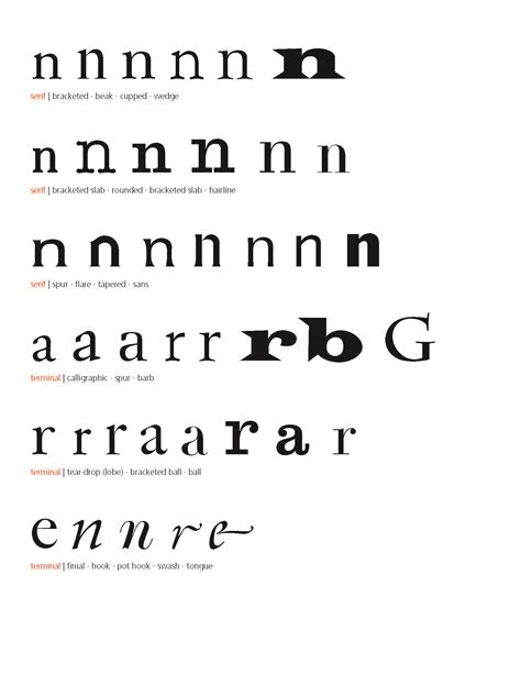 Types Of Serifs Lowercase By Paul Shaw Pot Hooks Finials Typography