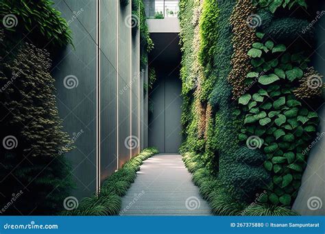 Green wall vertical garden stock illustration. Illustration of facing ...