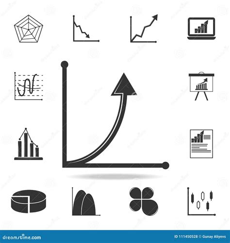 Icona Forte Sollevata Del Grafico Della Freccia Insieme Dettagliato