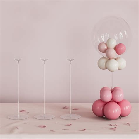 Yallove Clear Acrylic Tabletop Balloon Stand Kit Cm Pack Balloon