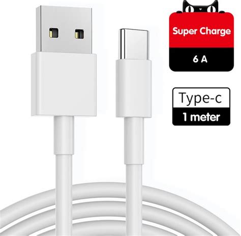 Usb C A Super Snellader Kabel Meter Wit Quick Charge