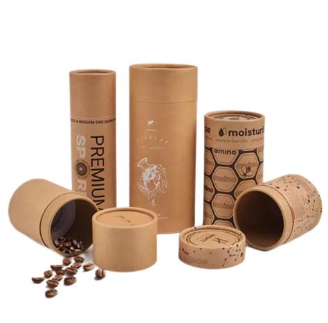 Eco Friendly Custom Design Loose Tea Coffee Bean Round Cylinder