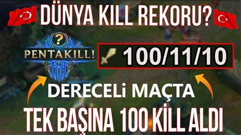 Kill Rekoru Kırıldı Dereceli Maçta 100 Kill Alan Akali Lol Pit YouTube