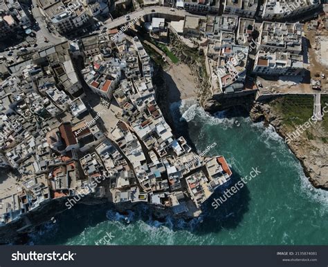 Aerial View Polignano Mare Village Built Stock Photo 2135874081