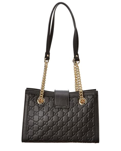 Lyst Gucci Padlock Signature Medium Leather Shoulder Bag In Black