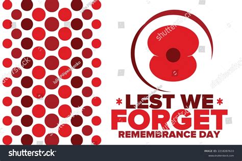 Remembrance Day Lest We Forget Remembrance Stock Vector (Royalty Free ...