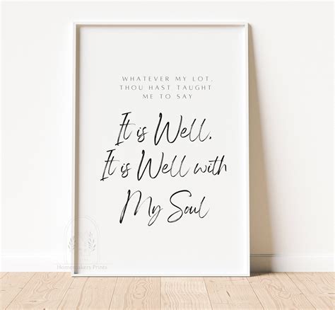 It is Well With My Soul Hymn Lyric Wall Art/ Hymn Quote Art Print ...