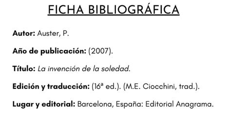 Fichas Bibliogr Ficas Qu Son Qu Significan Y Ejemplos