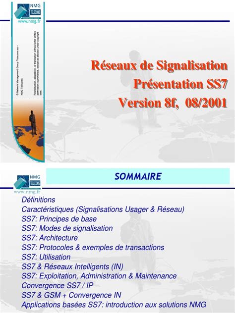 Signalisation Ss7 Pdf Standards De Télécommunication Ingénierie