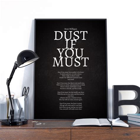 Dust If You Must By Rose Milligan Poem Wall Art Rose Etsy Uk