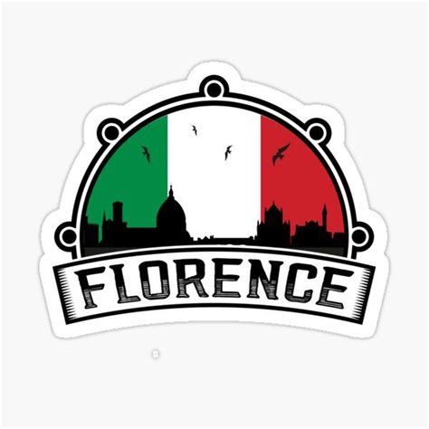 Florence Italy Skyline Travel Souvenir Italian Flag Sticker Genoa