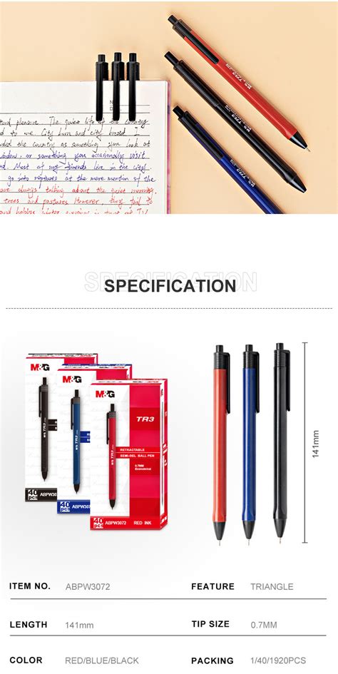 M G Office Supply Mm Tr Retractable Economic Semi Gel Ballpoint Pen