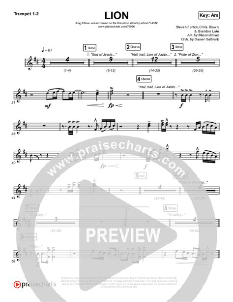 LION Sing It Now SATB Trumpet Sheet Music PDF Elevation Worship