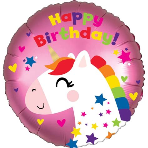 Folienballon Happy Birthday Einhorn Satin Cm Ohne Ballongas