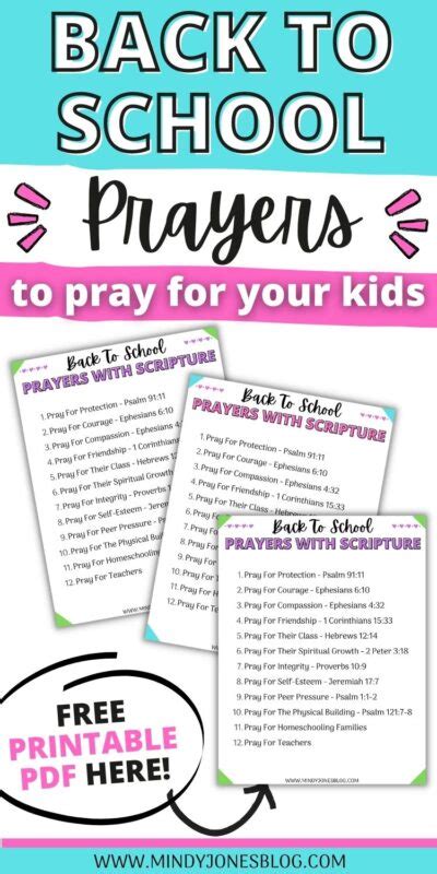 10 Back To School Prayers For Kids {Free Printable} | Mindy Jones Blog