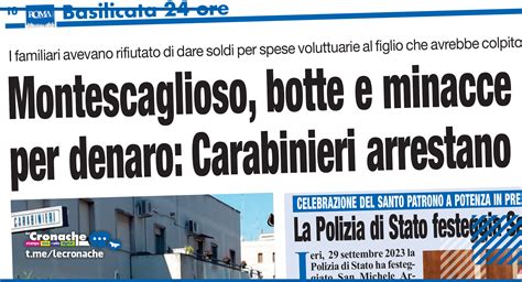 Montescaglioso Botte E Minacce Ai Genitori Per Denaro Carabinieri