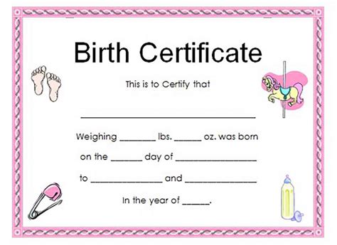 Birth Certificate Template and to make it awesome to read