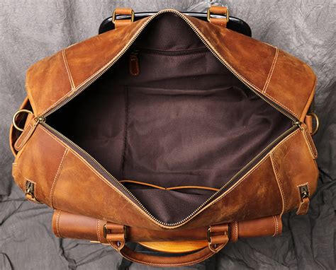 Personalized Mens Travel Bag Full Grain Leather Duffel Bag Etsy