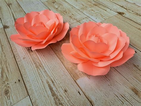 Large Paper Rose Template Rose Svg D Paper Flowers Paper Etsy Canada