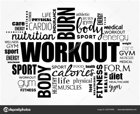 Workout Word Cloud Collage Stock Vector By ©dizanna 265378098