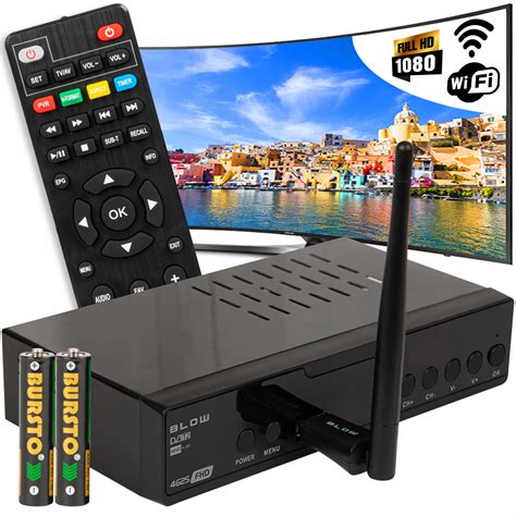 Dekoder Tuner Dvb T Hevc Full Hd Usb Hdmi Antena Wifi Pilot Zestaw