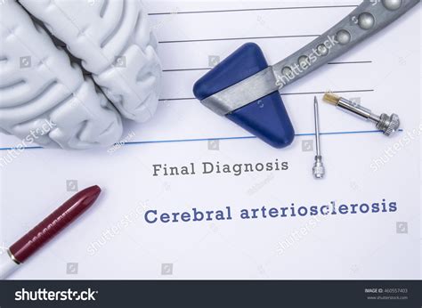 Printed Medical Form Diagnosis Cerebral Arteriosclerosis Stock Photo ...