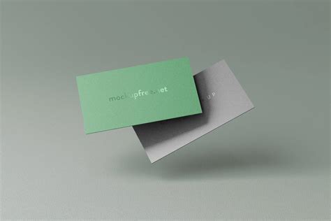 Floating Business Card Mockups - Mockup Free