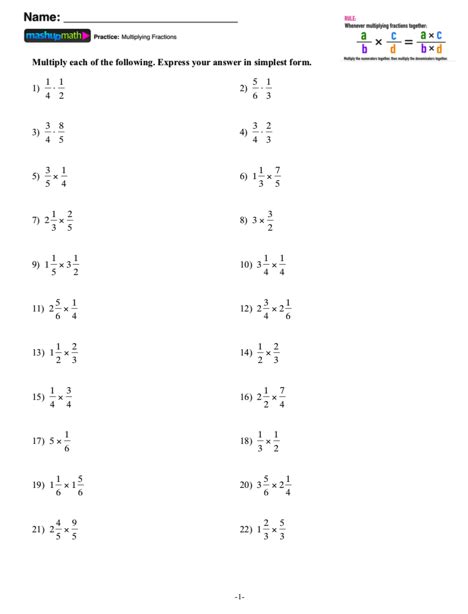 Multiplying Fractions The Complete Guide — Mashup Math Worksheets