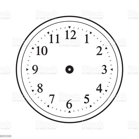 Ilustración De Esfera De Reloj En Blanco Aislado En Vector De Fondo