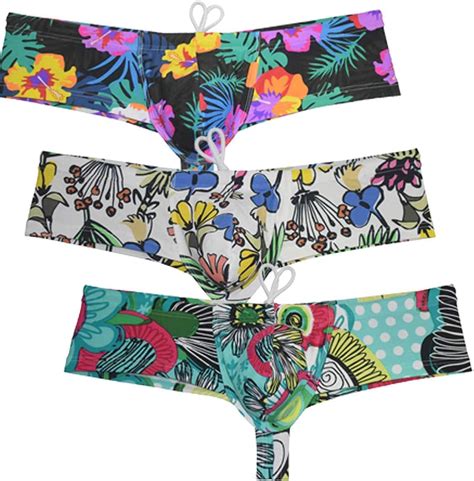 Buy OROCOJUCO Mens Swimwear Skimpy Briefs Bikini Brazilian Cut Surf Shorts Board Cheeky Swim
