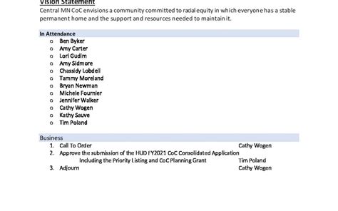 COC Board Agenda 11 12 2021 Central Minnesota Housing Partnership