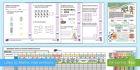 Year Addition And Subtraction Baseline Assessment