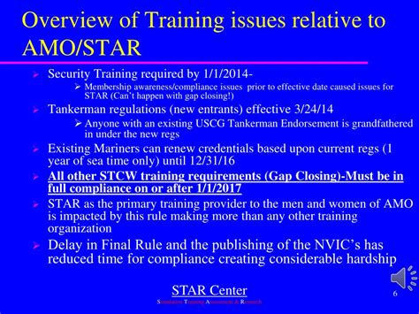 Ppt Uscg Stcw Cfr Final Rule Star Center Summary Powerpoint