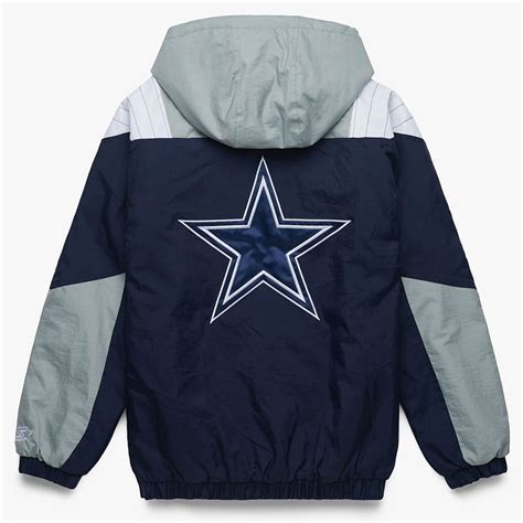 Starter Navy Blue And Gray Dallas Cowboys Hooded Jacket Jackets Masters