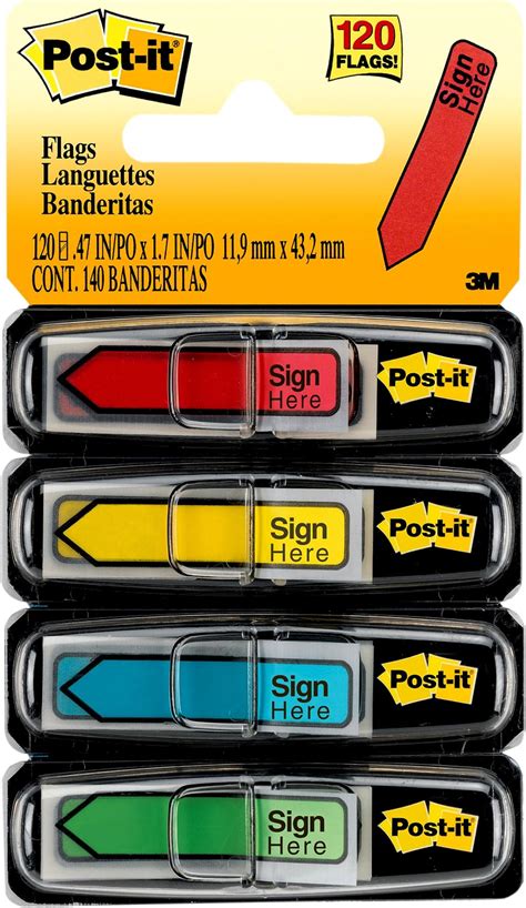 Post It Banderas Con Mensaje Sign Here 30 Dispensador 4