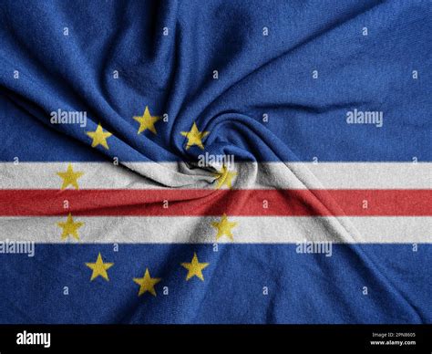 Fabric Flag Of The Cape Verde National Flag Of The Cape Verde Stock