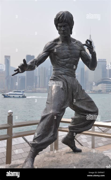 Bronze Statue Of Bruce Lee Avenue Of Stars Hong Kong Stock Photo Alamy