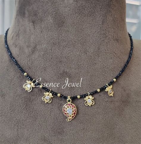 Black Bead Chain With Pendant Black Beads Mangalsutra Design Gold