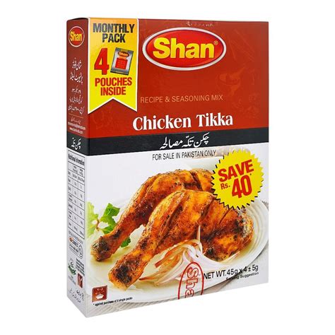 Buy Shan Chicken Tikka Recipe Masala 45g X 4 Packs Inside Online At Special Price In Pakistan