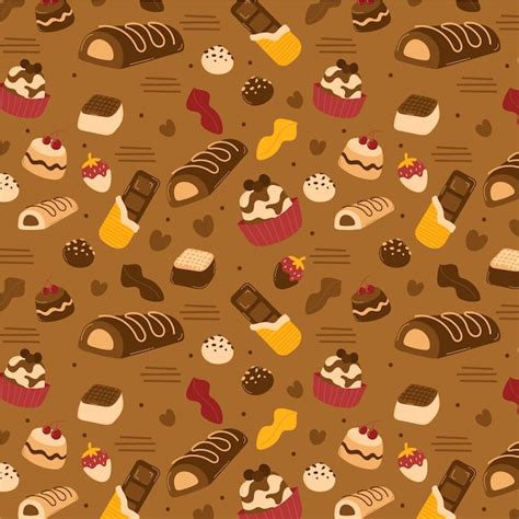 Dise O De Patr N De Chocolate Dibujado A Mano Vector Gratis